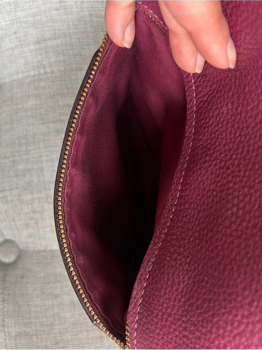 Coach Abby Duffle F31507 Dark Berry Pebbled Leather Hobo Shoulder Bag - Picture 12 of 16